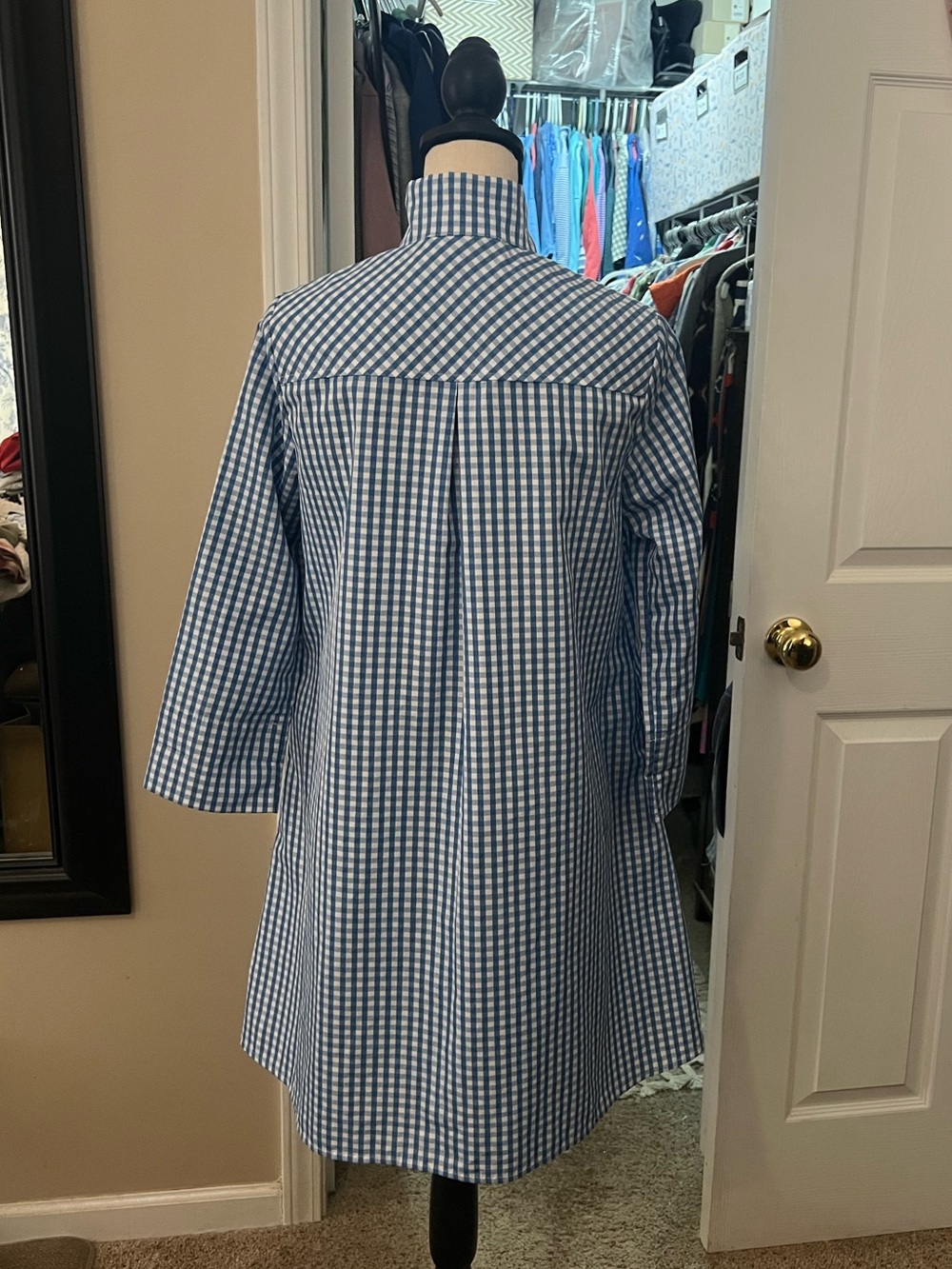 Tuckernuck Blue and White Gingham Charlie Dress, sz Small - Picture 2 of 5